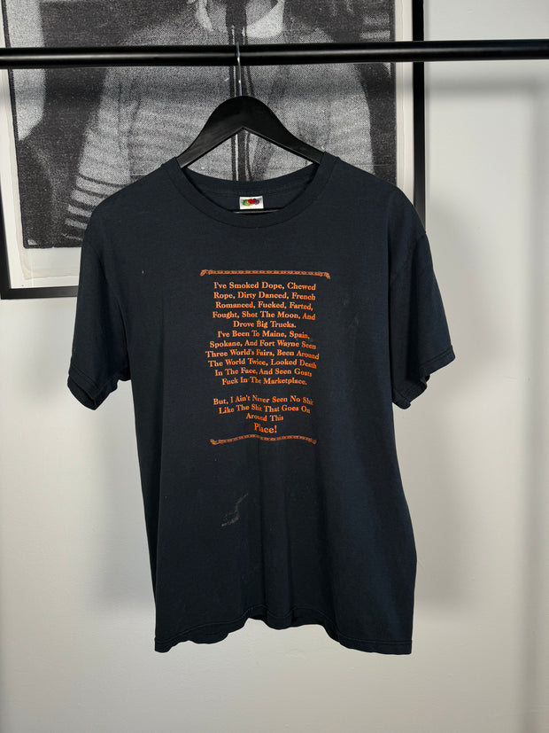 INSANELY VULGAR "SMOKED DOPE / CHEWED ROPE" BIKE SHOP SHIRT