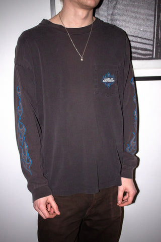 RARE CYBER ICE FLAME / EVIL POLAR BEAR HARLEY DAVIDSON ALASKA LONG SLEEVE