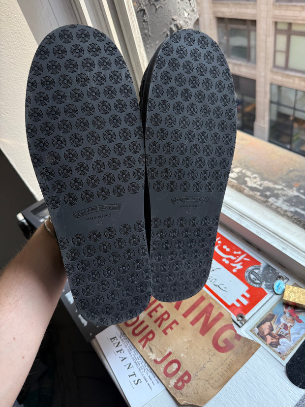 RARE 2025 DAGGER LOGO .925 SILVER CORDUROY MULE SLIPPERS w/ ORIGINAL BOX & RECEIPT (43)