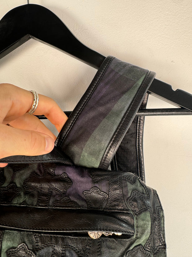 EXTREMELY RARE EARLY 2000'S ALPINE PLAID CROSS PATCH MOTO BACKPACK