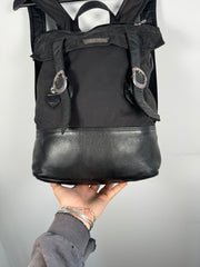 EXTREMELY RARE EARLY 2000'S BLACK WAXED COTTON CROSS PATCH MOTO BACKPACK