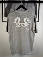 THREADBARE & THRASHED PAPER THIN 90s BOOTLEG BRAZILIAN STUSSY DOUBLE DRAGON SHIRT