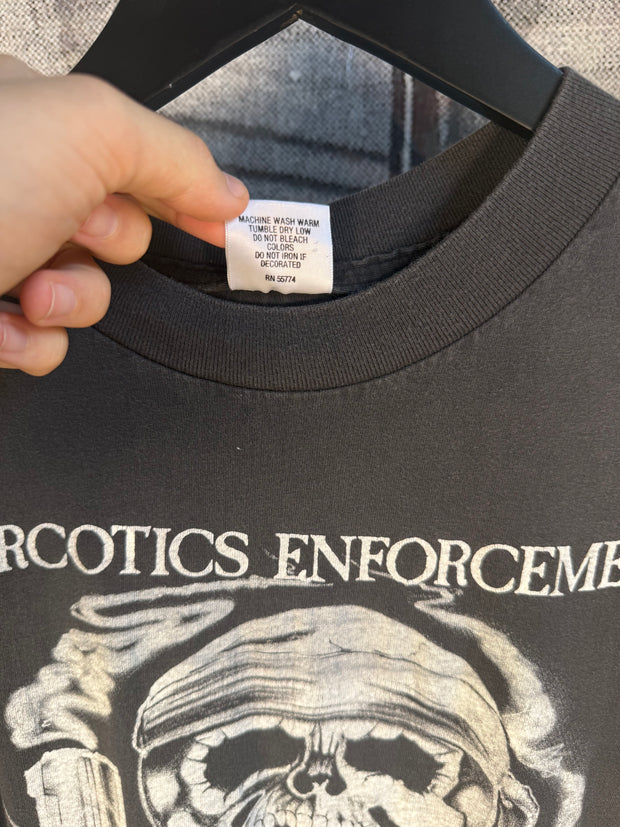 INSANE FADED 90s "NARCOTICS ENFORCEMENT: LIVING ON THE EDGE" SHIRT