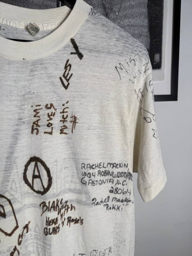 INSANE 80'S ANARCHY GROUPIE-OWNED 50+ SIGNATURE POISON ADIDAS DEF LEPPARD BAND TEE