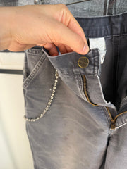 PERFECTLY FADED & WHISKERED CHROME HEARTS STYLE CARHARTT DOUBLE KNEE CARPENTER PANTS