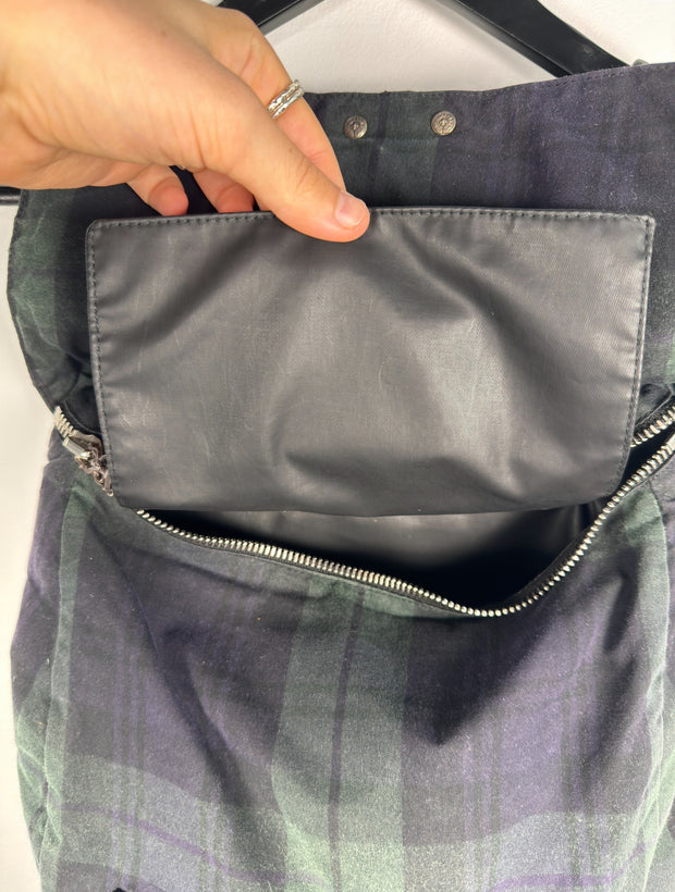 EXTREMELY RARE EARLY 2000'S ALPINE PLAID CROSS PATCH MOTO BACKPACK