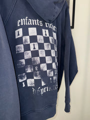 ICONIC RARE AUTOMNE/HIVER 2019 THRASHED "CHESSBOARD LOGO HOODIE"