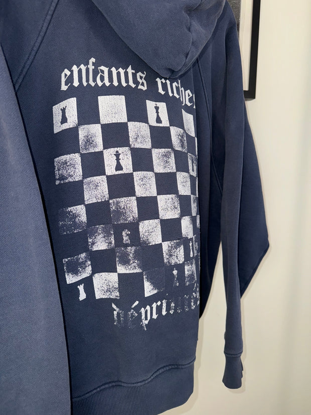 ICONIC RARE AUTOMNE/HIVER 2019 THRASHED "CHESSBOARD LOGO HOODIE"