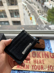 BUTTERY COWHIDE & .925 SILVER CROSS PENDANT CARDHOLDER