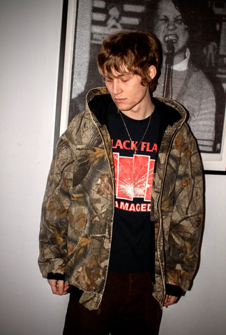 CLASSIC 90's CARHARTT THRASHED REALTREE HOODED CANVAS WORK JACKET