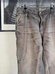 PERFECTLY FADED & WHISKERED CHROME HEARTS STYLE CARHARTT DOUBLE KNEE CARPENTER PANTS