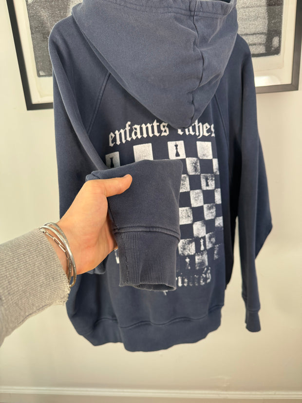ICONIC RARE AUTOMNE/HIVER 2019 THRASHED "CHESSBOARD LOGO HOODIE"