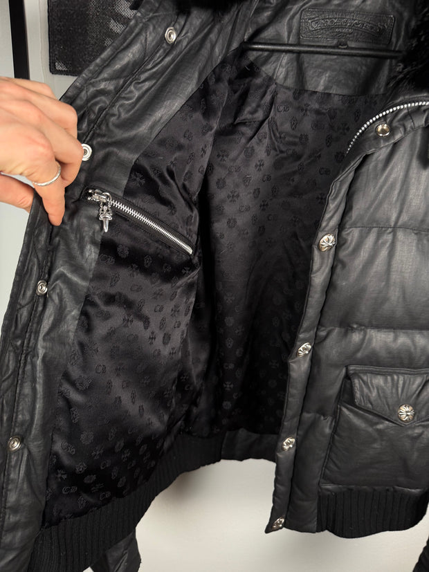 ULTIMATE GRAIL EARLY 2000's MINK COLLAR WAXED COTTON UTILITY JACKET