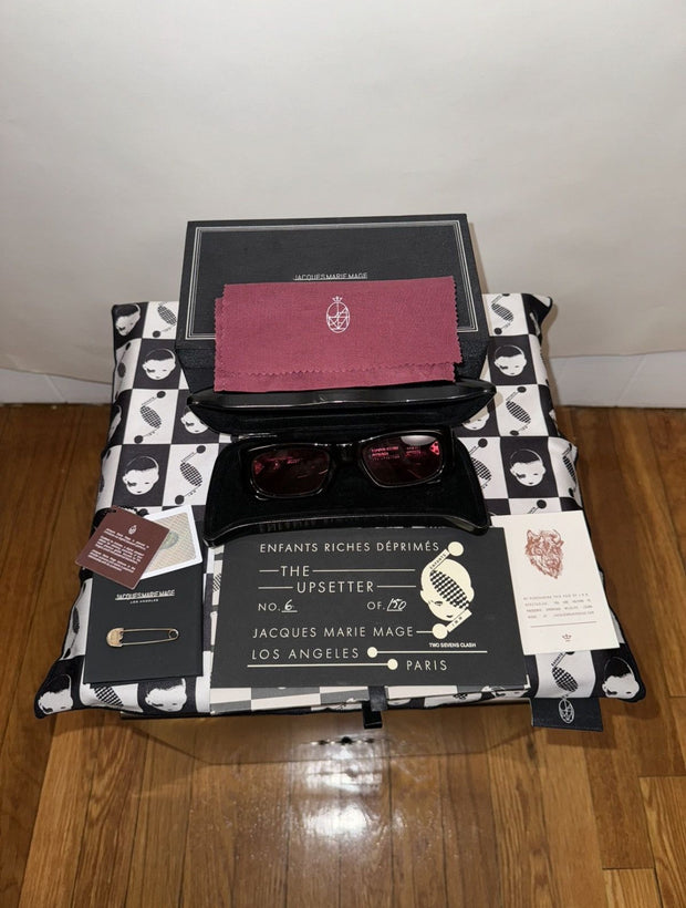 RARE 6 OF 150 JACQUES MARIE MAGE "THE UPSETTER" SUNGLASSES IN RED & TORTOISE SHELL