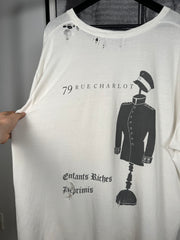 EXTREMELY RARE SPRING/SUMMER 2020 CANCELLED MISPRINT "79 RUE CHARLOT / DEPRIMIS" PARIS STORE OPENING SHIRT