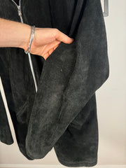 90's CHROME GRAIL SUEDE WESTERN FLEUR JACKET w/ .925 SILVER DOUBLE DAGGER ZIP