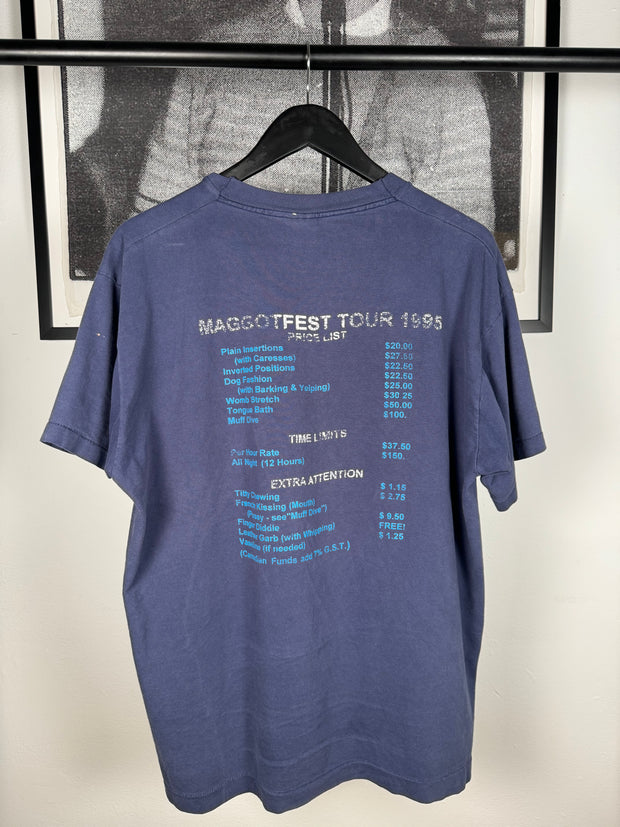 SINGLE STITCH "MAGGOTFEST 1995" BROTHEL MENU SHIRT