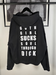 ULTIMATE GRAIL RAREST SIZE FALL/WINTER 2022 "GOTH GIRL SUCKS SOUL THROUGH DICK" ACID WASH VINTAGE TREATMENT HOODIE