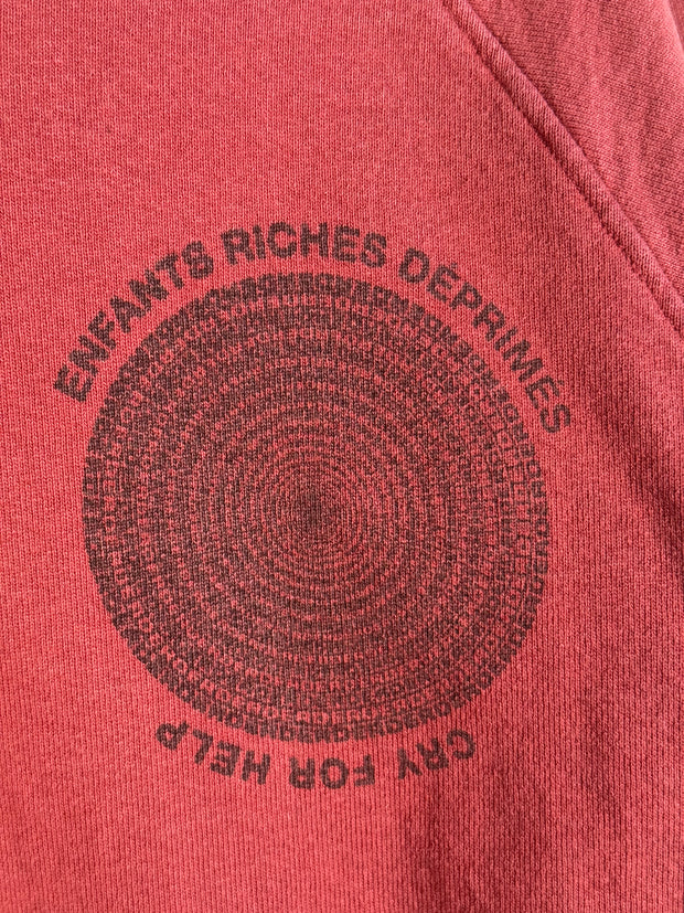 RARE SPRING/SUMMER 2020 MAROON OVER-DYED “CRY FOR HELP” MEGA OVERSIZED HOODIE
