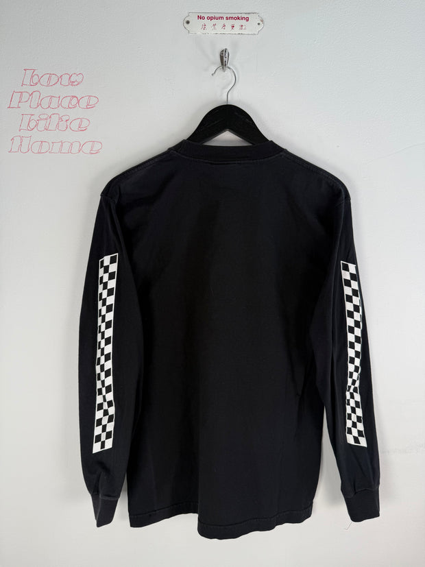 INCREDIBLY RARE PRISTINE 90's PORN STAR SKATEBOARDSRACING CHECKERBOARD LONG SLEEVE