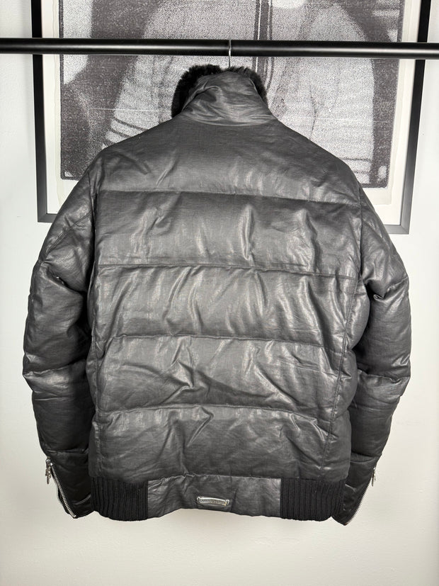 ULTIMATE GRAIL EARLY 2000's MINK COLLAR WAXED COTTON UTILITY JACKET