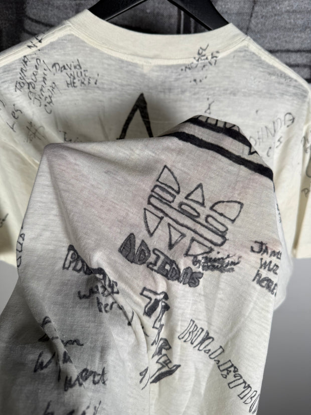 INSANE 80'S ANARCHY GROUPIE-OWNED 50+ SIGNATURE POISON ADIDAS DEF LEPPARD BAND TEE