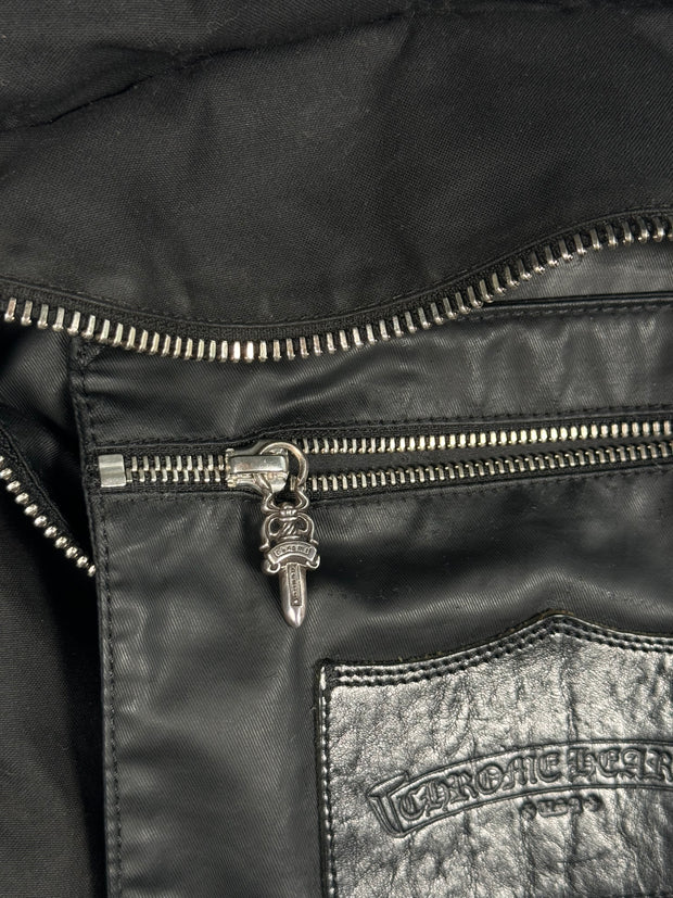 EXTREMELY RARE EARLY 2000'S BLACK WAXED COTTON CROSS PATCH MOTO BACKPACK