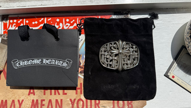 BRAND NEW 2025 LARGE SIZE .925 SILVEE CEMETERY BELT BUCKLE w/ OG DUSTBAG AND SHOPPING BACK