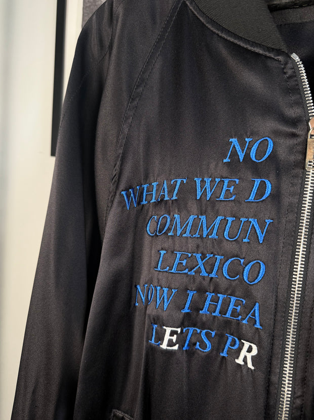 THE LAST BRAND NEW w/ TAGS ICONIC PRE-SPRING 2017 "GERMS" SILK BOMBER