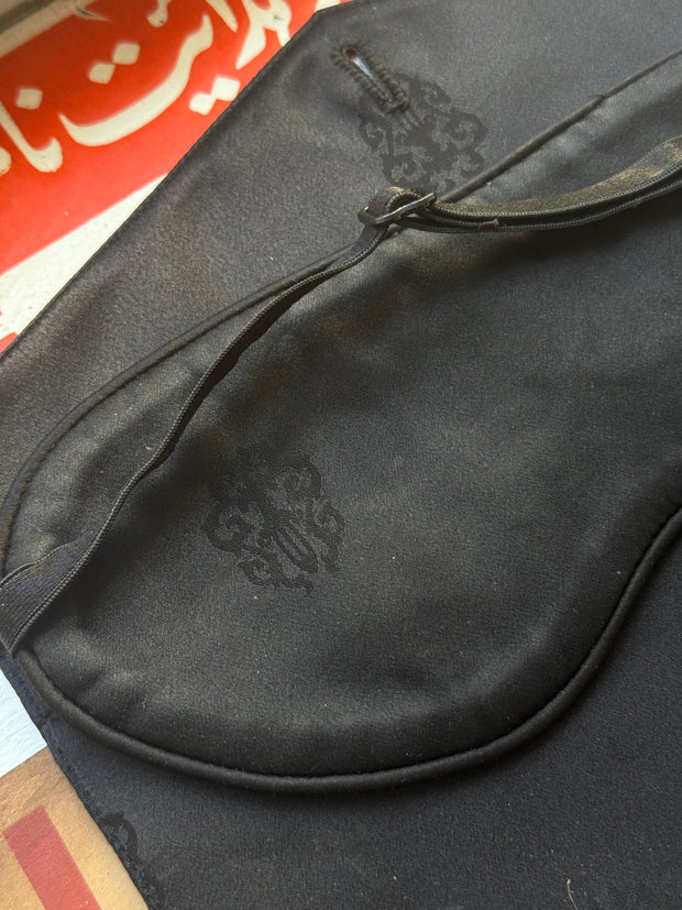 ULTIMATE GRAIL EARLY 2000'S "FUCK YOU" SLEEPING MASK IN .925 SILVER, SILK, & COWSKIN LEATHER w/ CARRYING CASE