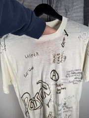 INSANE 80'S ANARCHY GROUPIE-OWNED 50+ SIGNATURE POISON ADIDAS DEF LEPPARD BAND TEE