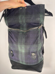 EXTREMELY RARE EARLY 2000'S ALPINE PLAID CROSS PATCH MOTO BACKPACK