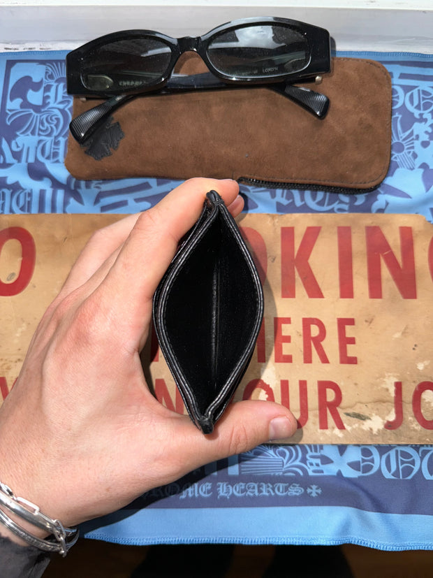 BUTTERY COWHIDE & .925 SILVER CROSS PENDANT CARDHOLDER