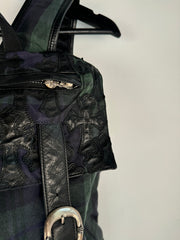 EXTREMELY RARE EARLY 2000'S ALPINE PLAID CROSS PATCH MOTO BACKPACK