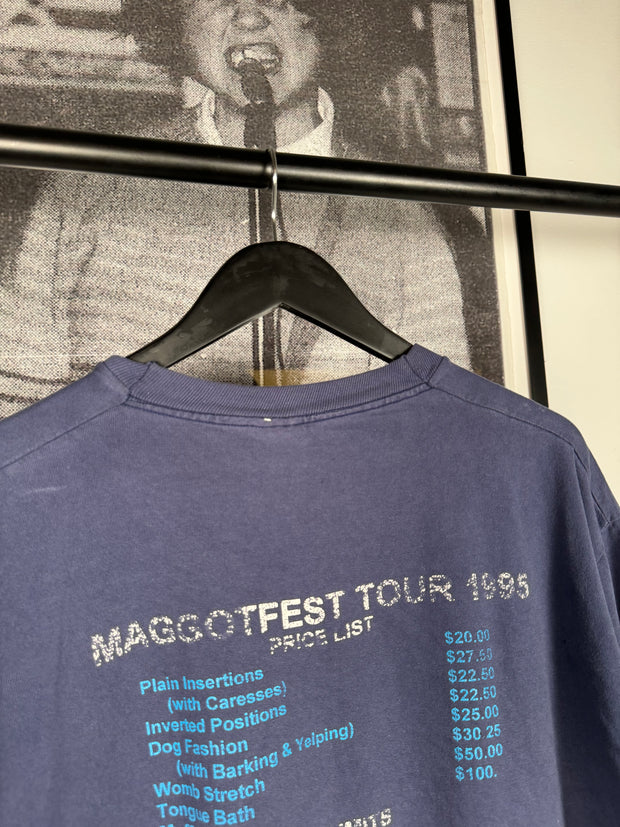 SINGLE STITCH "MAGGOTFEST 1995" BROTHEL MENU SHIRT