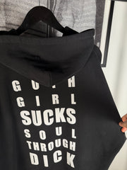 ULTIMATE GRAIL RAREST SIZE FALL/WINTER 2022 "GOTH GIRL SUCKS SOUL THROUGH DICK" ACID WASH VINTAGE TREATMENT HOODIE