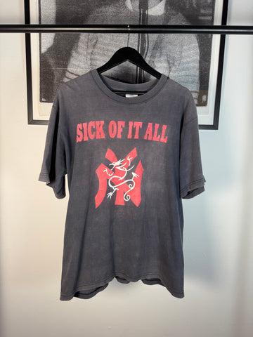 ULTIMATE VINTAGE GRAIL: 90s ERD REFERENCE SICK OF IT ALL “WHEN THE PAIN STRIKES” NEW YORK HARDCORE OPIUM DEN LOGO SHIRT