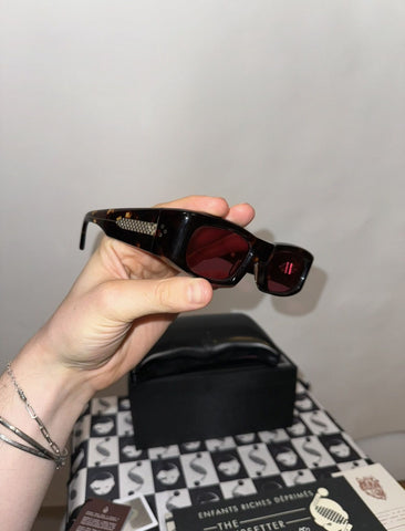 RARE 6 OF 150 JACQUES MARIE MAGE "THE UPSETTER" SUNGLASSES IN RED & TORTOISE SHELL