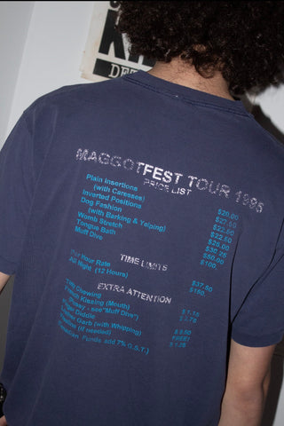 SINGLE STITCH "MAGGOTFEST 1995" BROTHEL MENU SHIRT