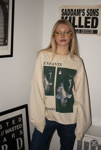 ICONIC SPRING/SUMMER 2021 “GEISHA” LONG SLEEVE VINTAGE EFFECT LOGO SHIRT