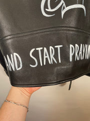 1 of 15 Spring/Summer 2015 "Stop Having Fun" Hand-Painted Leather Jacket