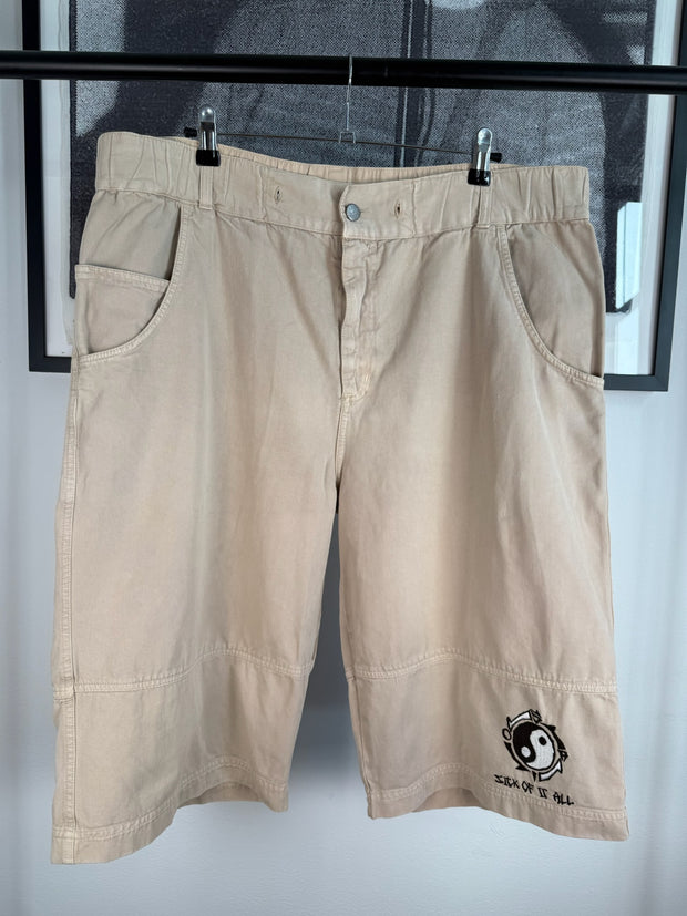 INSANELY RARE 90s SICK OF IT ALL BAGGY PANEL SKATE SHORTS