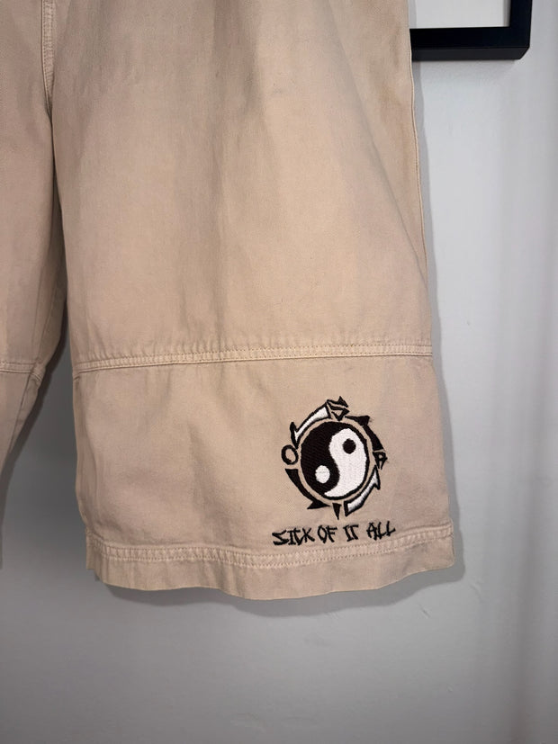 INSANELY RARE 90s SICK OF IT ALL BAGGY PANEL SKATE SHORTS