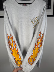 ULTIMATE ERD-STYLE VINTAGE GRAIL: 80s NARCOTICS ANONYMOUS FLAME LOGO SAN DIEGO LONG SLEEVE