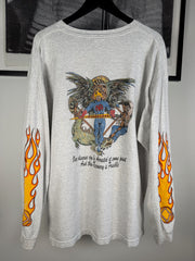 ULTIMATE ERD-STYLE VINTAGE GRAIL: 80s NARCOTICS ANONYMOUS FLAME LOGO SAN DIEGO LONG SLEEVE
