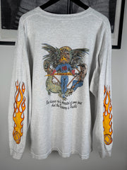 ULTIMATE ERD-STYLE VINTAGE GRAIL: 80s NARCOTICS ANONYMOUS FLAME LOGO SAN DIEGO LONG SLEEVE