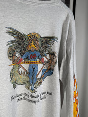 ULTIMATE ERD-STYLE VINTAGE GRAIL: 80s NARCOTICS ANONYMOUS FLAME LOGO SAN DIEGO LONG SLEEVE