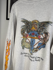 ULTIMATE ERD-STYLE VINTAGE GRAIL: 80s NARCOTICS ANONYMOUS FLAME LOGO SAN DIEGO LONG SLEEVE