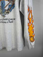 ULTIMATE ERD-STYLE VINTAGE GRAIL: 80s NARCOTICS ANONYMOUS FLAME LOGO SAN DIEGO LONG SLEEVE