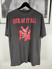 ULTIMATE VINTAGE GRAIL: 90s ERD REFERENCE SICK OF IT ALL “WHEN THE PAIN STRIKES” NEW YORK HARDCORE OPIUM DEN LOGO SHIRT